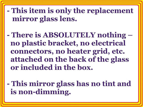 Flat Driver Side Mirror Glass Replacement For 2009-2017 Volkswagen Tiguan; replacement lens only, no tint or connectors included.