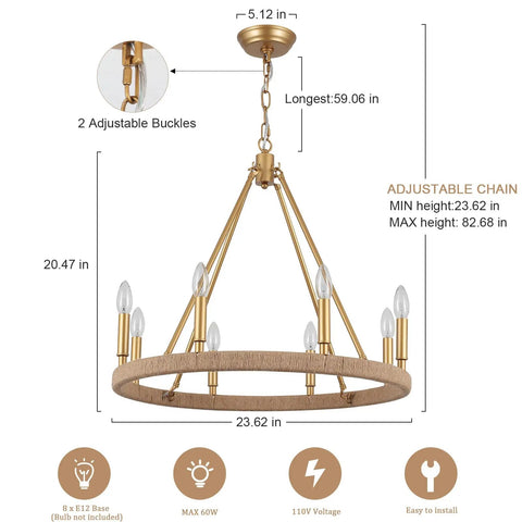 Lit Black Five Light Dining Room Chandelier Modern Pendant Lighting Fixture with elegant design dimensions and features shown