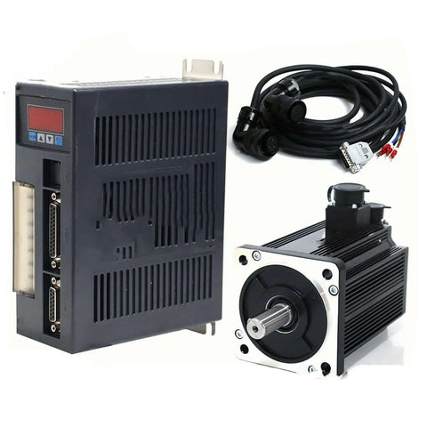 AC Servo Motor 0.73kW 220V 2000RPM 3.5Nm Continuous Torque No Brake 90mm Frame 90ST-M03520 CNC Servo with cables and driver