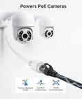 5 Pack Snagless Cat 6 Ethernet Cables, 3 Feet Long, 10Gbps, powering PoE cameras, black durable 24AWG copper patch cord