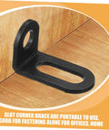 Heavy Duty L Brackets For Corner Shelf Support Cabinet Cold Rolled Steel L Shape Corner Brace Built Tough For Heavy Weight Wood Furniture Assembly No Frills Hardware on wooden surface.