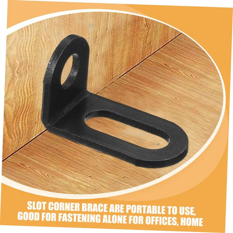 Heavy Duty L Brackets For Corner Shelf Support Cabinet Cold Rolled Steel L Shape Corner Brace Built Tough For Heavy Weight Wood Furniture Assembly No Frills Hardware on wooden surface.