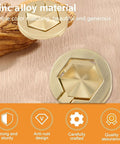 Hexagon Pocket Door And Drawer Handles Set Of 4 Flush Ring Pulls In Zinc Alloy Gold Finish Hidden Concealed Hardware