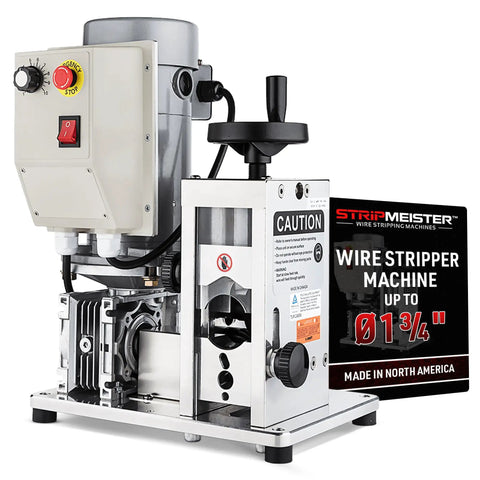 Heavy Duty Automatic Wire Stripping Machine For Copper And Aluminum Cables Up To 1.75 Inches with control panel and safety features.
