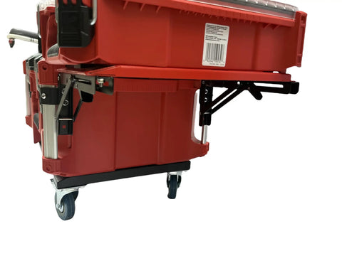Foldable Side Mount Rack For Milwaukee Packout System, Heavy Duty Side Storage Organizer For Wall Or Floor Mount, red toolbox