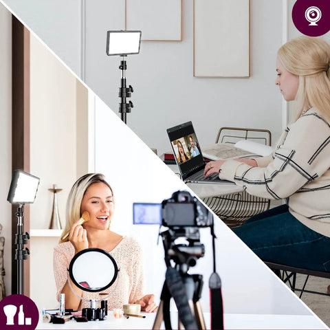 Pro Grade Dimmable USB LED Video Lights Kit With 5600K Daylight Adjustable Tripod Stand used for makeup and live stream setup