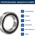 6804-2RS deep groove ball bearing, 20x32x7 mm, double rubber-sealed chrome steel, front view