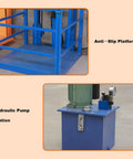 Anti-slip platform and hydraulic pump station of Heavy Duty Hydraulic Lift Platform With 1000 Kg Capacity And 9.8 Foot Lift Height