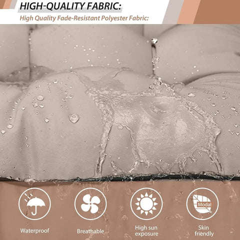 Outdoor Swing Cushions For 3 Seater Waterproof Porch Replacement with water repellent fabric detail and foam filling