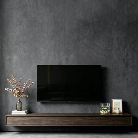 Extra Thick Matte Concrete Wallpaper Roll Peel And Stick Dark Grey Vinyl Contact Paper For Walls Furniture And Countertops