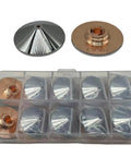 10Pcs Laser Cutting Nozzles, Double Chrome Plated, Heavy-Duty Copper Welding Nozzle for Raytools WSX Precitec Boci Laser Heads, 2mm Caliber, M14 H15, Pro Grade Fit