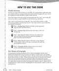 Page from Geography For Fourth Grade Daily Hands On Practice Workbook showing instructions on using the book.