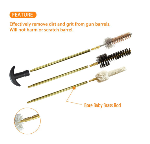 AR Chamber Cleaning Kit Six Pack Pro Grade Brush Set With Bronze Nylon And Mop For 223 Caliber And 5.56 AR15 Chambers 8 32 Threads Fast Easy Bore Maintenance And Safe Gas System Cleaning For Efficient AR Cleaning And Long Lasting Chamber Care brass rod and brushes