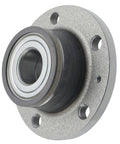 Front view of a Rear Wheel Bearing Hub Assembly For VW Beetle CC Eos Golf GTI Jetta Passat Tiguan Audi TT And Q3 2010 2019 Replacement