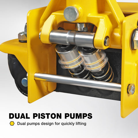 3 Ton Hydraulic Floor Jack With Dual Pump For Fast Car Lifts Low Profile Service Jack With 6600 Lb Capacity Easy To Operate Automotive Jack For Quick Lifts Of Cars And SUVs