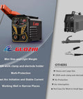 Ultra Portable Mini Stick Welder 110V 130A MMA Arc Welding Machine with accessories and features list
