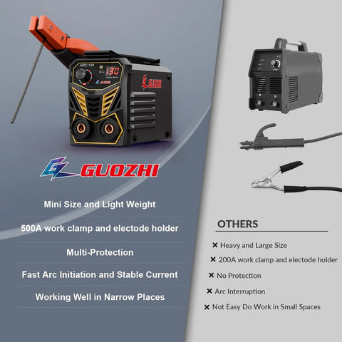 MMA Arc Welder 110/220V With Lift TIG Option, 200A Stick Welder With IGBT Inverter, compact design, LCD display