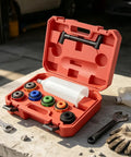 Top Tier Oil Funnel Kit With Flexible Spill Proof Designs And Color Coded Connectors For Fast Garage Oil Changes On Any Car Or Truck Without Extra Adapters So You Can Get Your Fleet Rolling Smooth Today in a rugged carrying case.