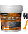 Rust Busting Converter And Metal Primer For Metal Surfaces That Stops Rust And Seals Moisture, 35 oz bucket with gloves and brush