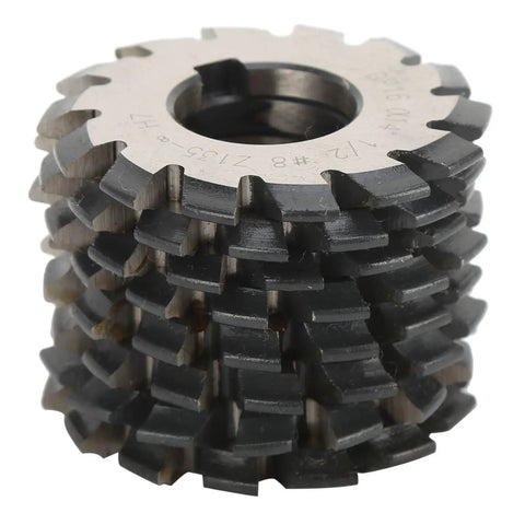 Gear Cutter Set For Milling Machines, 8 Piece Pro Grade Beefy High Speed Steel Involute Gear Milling Tools, 14.5 Degree, 55mm And 22mm Shank Options, Durable Cutters For Precision Gear Work stacked view