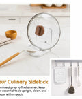 Say Goodbye To Soggy Counters With This Foldable Pot Lid Holder And Spoon Rest Durable Slow Cooker Stand Non Slip Design with wooden handle