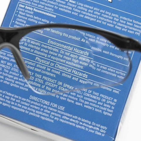 Kickass Bifocal Safety Glasses With Plus Two Point Zero Magnification And Anti Scratch Lens Coating for clear view of safety instructions.