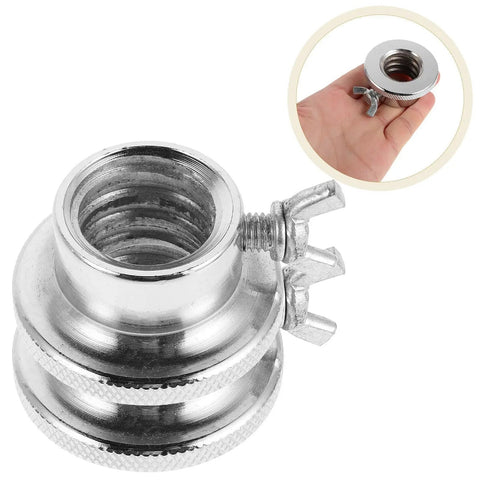 Close-up of Two Pack Dumbbell Lock Clamps Screw Collars For Weight Lifting, Heavy Duty Steel with knurled grip and hand illustration