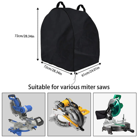 Kick Ass Miter Saw Cover Crafted From Thick Waterproof Oxford Cloth Featuring A Snug Drawstring Hem And Easy Grip Handles for 72cm by 61cm miter saws