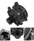 Heavy Duty 330 Amp High Output Alternator Fits Ford F150 Pickup With 5.0L And 3.3L Engines 2011 To 2020 close-up view of alternator design