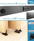 Close-up of the 12Ft Single Track Bypass Sliding Barn Door Hardware Kit For Double Doors with flat track rollers.