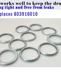 Subaru 10 Pack Oil Drain Plug Gaskets Crush Washers Kit 803916010 displayed on a surface, includes 10 silver gaskets.
