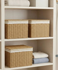 Slick Heavy Duty Flip Top Storage Bin For Closets And Bathroom Vanities To Dodge Dust And Keep Dailies Nice And Tidy With Secure Lid for folded clothes in a closet.