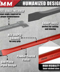 Diagram of 28 Piece Heavy Duty Punch And Chisel Set with chisel gauge, sharp edges, hex shanks, and powder-coated finish.