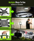 Multiple uses of Rechargeable LED Work Light 30W With 3000 Lumens, Magnetic Base, garage work, car repair, wall painting