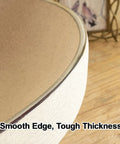 Close-up of Retro Oval Ceramic Vessel Sink for Bathroom Vanity showing smooth edge and tough thickness of ceramic material.