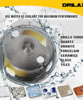 Image of 3 Inch Diamond Hole Saw Kit With Drill Guide for glass, tile, and granite cutting, highlighting its performance and materials.