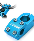 22.2mm BMX Stem 45mm Length Aluminum 6061 High Strength Freestyle Handlebar For Fixed Gear Bikes Blue Finish Dope Build