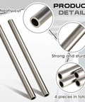 Four Pack Cold Rolled Steel Round Tubes Seamless For DIY And Industry Projects Three Quarters Inch Outer Diameter Zero Point Five One Inch Inner Diameter Point One Two Inch Wall Twelve Inch Length Durable And Versatile Gisafai product details image showing two steel tubes with close-up views.