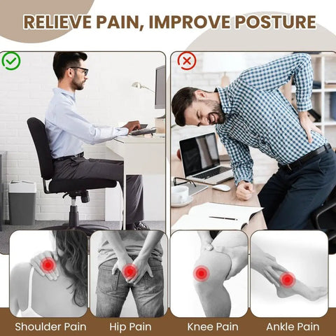 Comparison of posture with and without Under Desk Adjustable Foot Rest With Three Level Incline, 7 Inch Wooden Foot Stool for ergonomics