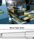 Morse Taper Arbor Sleeve MT4-19.05mm; steel drill adapter (silver) for magnetic, radial, bench drills.