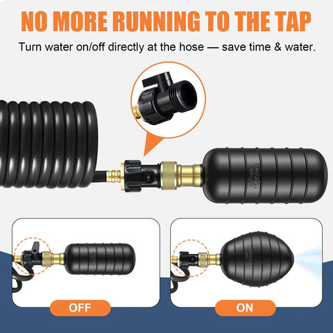 Heavy Duty Three Piece Drain Bladder Kit with retractable 10ft hose and brass faucet connector for plumbing repairs.