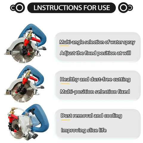 Pro Grade Dust Busting Misting System Water Sprayer For Tile Cutting And Grinder Dust Removal Nozzle instructions