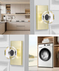Octagon Glass Crystal Dummy Door Knob Satin Brass Non Turning Gold For Closet And Hall 4 Pack in modern interior.