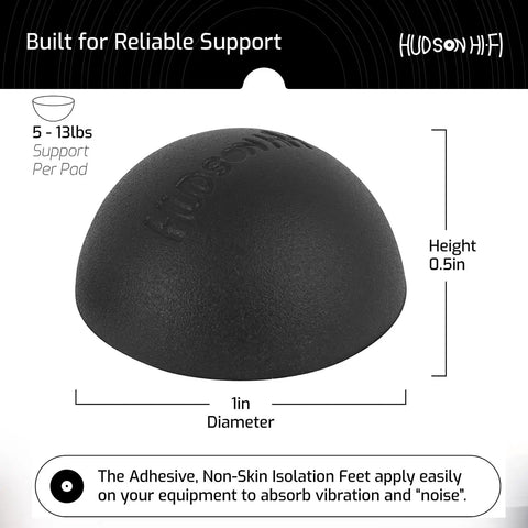 Silicone Speaker Isolation Feet 4 Pack 1 Inch Non Skid Adhesive Pads For Turntable Subwoofer And Audio Gear Anti Vibration Damping With 20 Duro Rubber For Cleaner More Precise Sound