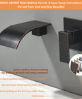Wall Mount Roman Tub Filler With Waterfall Faucet Single Handle Solid Brass Bath Fixture Rough In Valve Included Oil Rubbed Bronze Finish