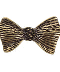 Copper Bowknot Cabinet Handle And Drawer Pull Kit in vintage brass finish, close-up of bow design for kitchen cabinets.