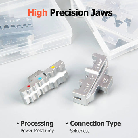 High-precision jaws of Six Piece Pro Grade Crimping Tool Set With Ratcheting Wire Crimper And Six Interchangeable Dies