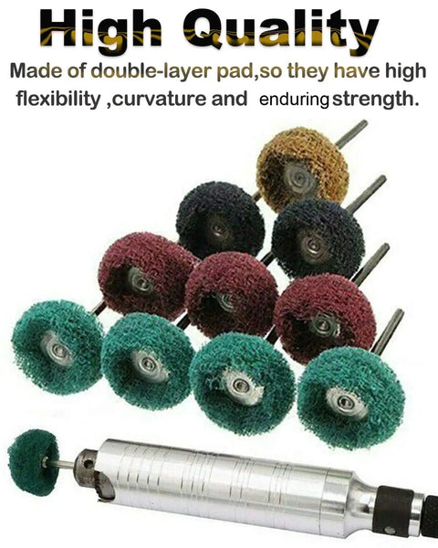 80Pcs 1In Rotary Tool Buffing And Polishing Wheel Set With 25mm Abrasive Wheels And 3mm Shank, 5 Grits displayed.