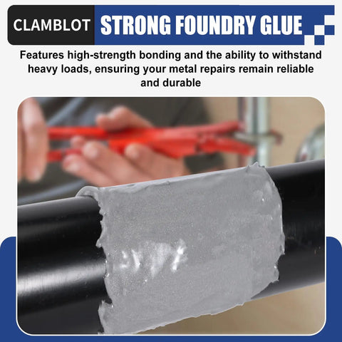 Heavy Duty Metal Glue And Steel Epoxy Two Pack Waterproof Liquid Weld 1.76 Oz Each applied on a black pipe for repair