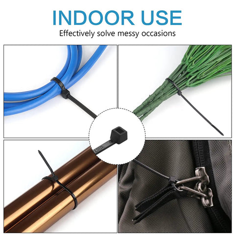 Heavy Duty Nylon Zip Ties 6 Inch Self Locking 1000 Count Black For Indoor Outdoor Wiring And Organization 18 Lbs Tensile Strength